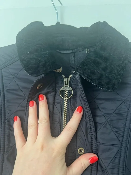 Navy Barbour Quilted Coat - Picture 4 of 5